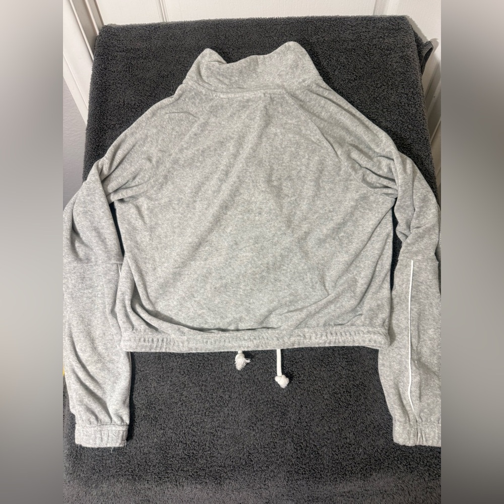 Nike Heather Gray Terry Cloth Zip-Up Jacket- Size XS - Picture 3 of 5